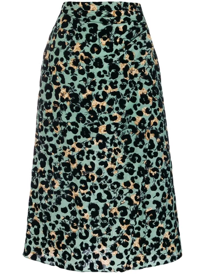 Rochas A-line Midi Skirt - Green