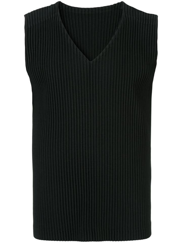 Homme Plissé Issey Miyake Pleated Tank Top - Black