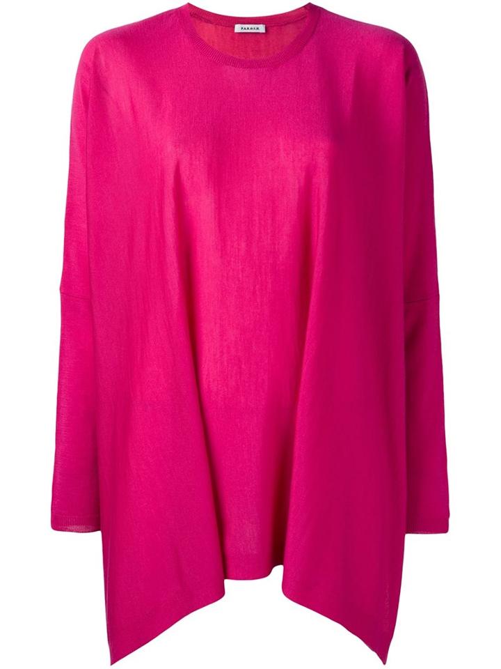 P.a.r.o.s.h. Relaxed Fit Knitted Top, Women's, Size: Small, Pink/purple, Wool