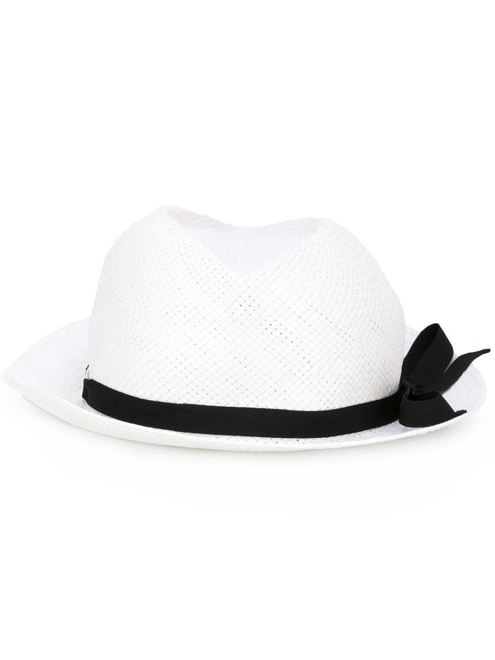 Emporio Armani Contrast Hat, Women's, Size: 58, White, Polyester/cellulose