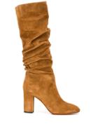 Santoni Ruched Detail Boots - Brown