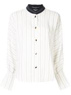 Comme Moi Stand-up Collar Shirt - White
