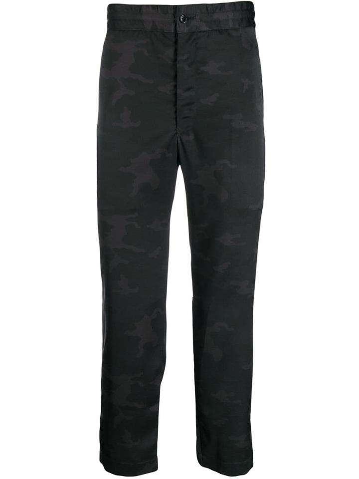Black Comme Des Garçons Camouflage Print Cropped Trousers
