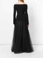 P.a.r.o.s.h. Off Shoulder Tulle Gown - Black