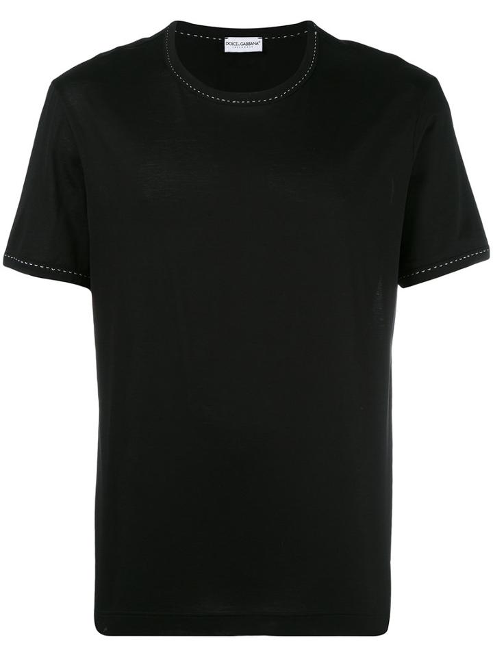 Dolce & Gabbana Underwear Plain T-shirt, Men's, Size: Xl, Black, Cotton