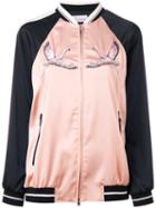 Red Valentino - Embroidered Bomber Jacket - Women - Polyamide/polyester/spandex/elastane/viscose - 42, Black, Polyamide/polyester/spandex/elastane/viscose