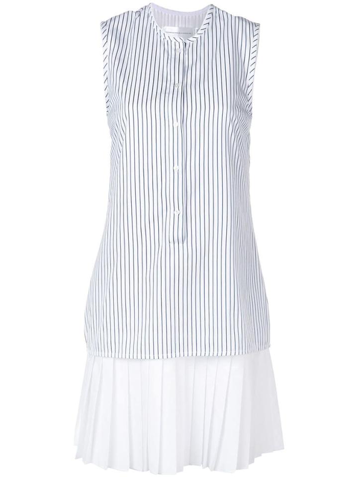 Victoria Victoria Beckham Pleat Hem Shirt Dress - White