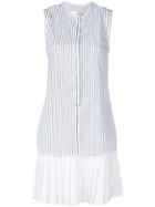 Victoria Victoria Beckham Pleat Hem Shirt Dress - White