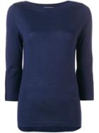 Snobby Sheep Knitted Bell Sleeve Top - Blue