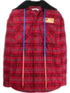 Off-white Long Sleeve Flannel Jacket - Red