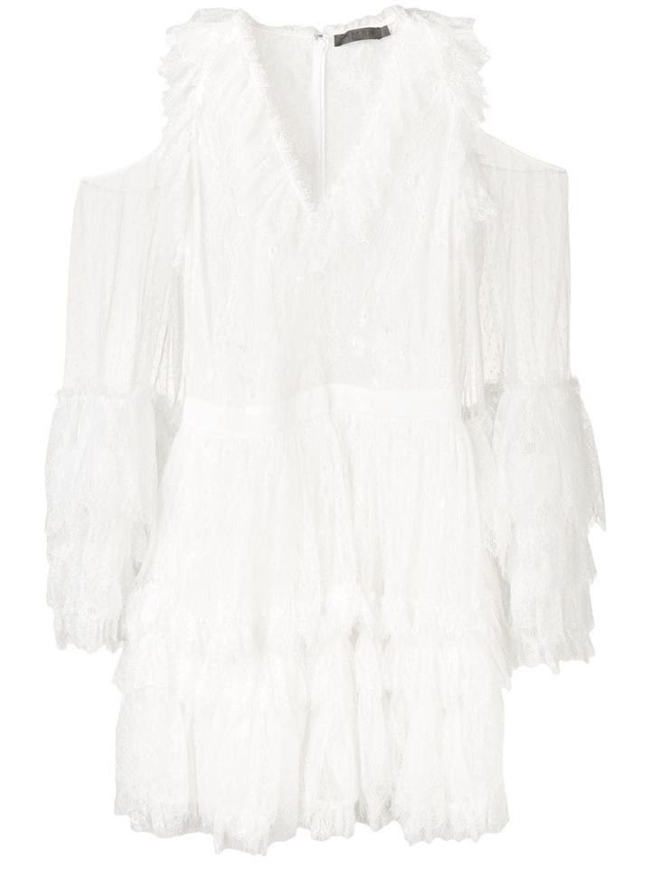 Amen Lace Cold Shoulder Dress - White