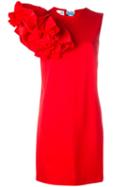 Brognano Ruffled Sleeve Shift Dress, Women's, Size: 42, Red, Viscose/polyamide/spandex/elastane/polyester