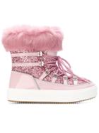 Chiara Ferragni Fur Lined Snow Boots - Pink & Purple