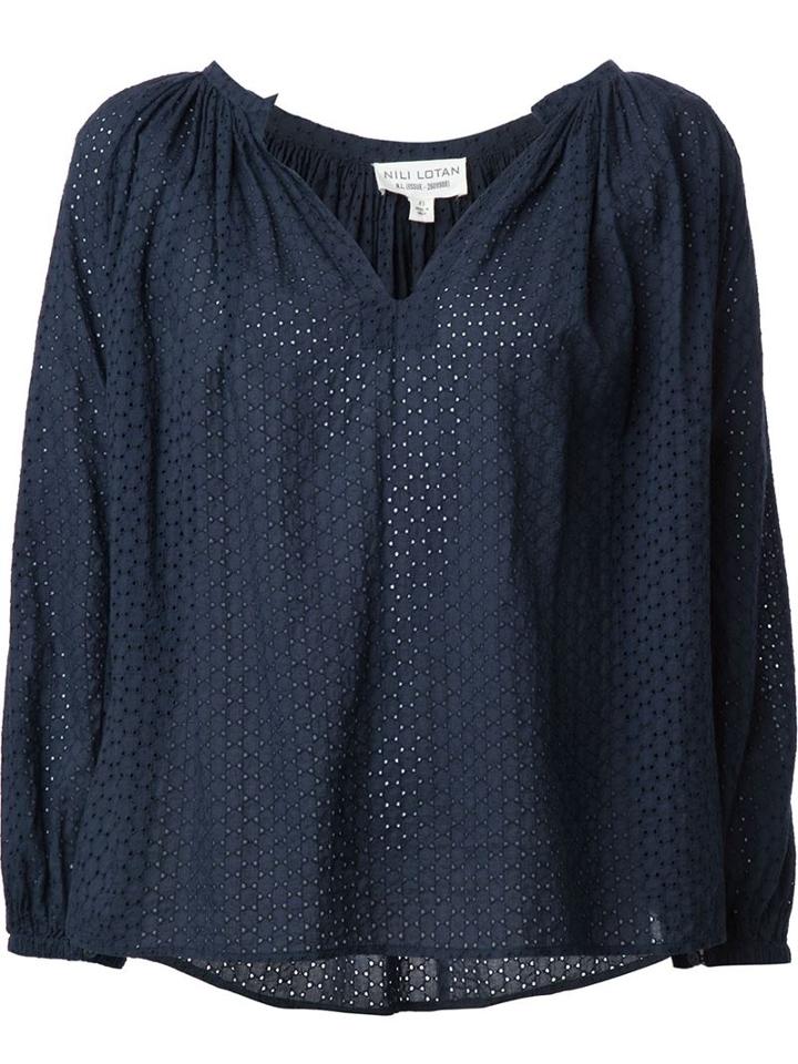Nili Lotan Embroidered St. Tropez Blouse