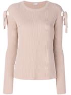 Red Valentino - Knotted Sleeves Top - Women - Cotton - M, Pink/purple, Cotton