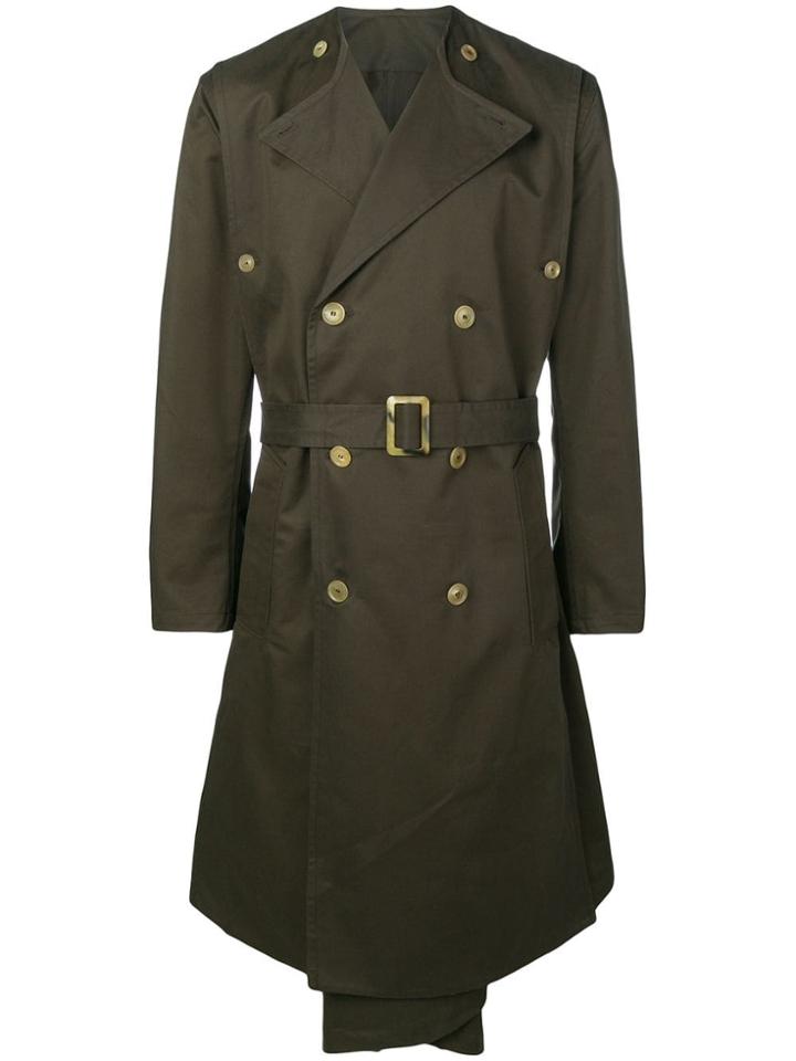 Hed Mayner Midi Trench Coat - Green
