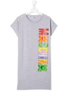 Moschino Kids Teen Logo Printed T-shirt Dress - Grey