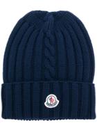 Moncler Ribbed Beanie - Blue