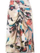 Marni Lucid Print Gathered Skirt - Nude & Neutrals