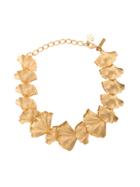 Oscar De La Renta Leaf Necklace - Metallic