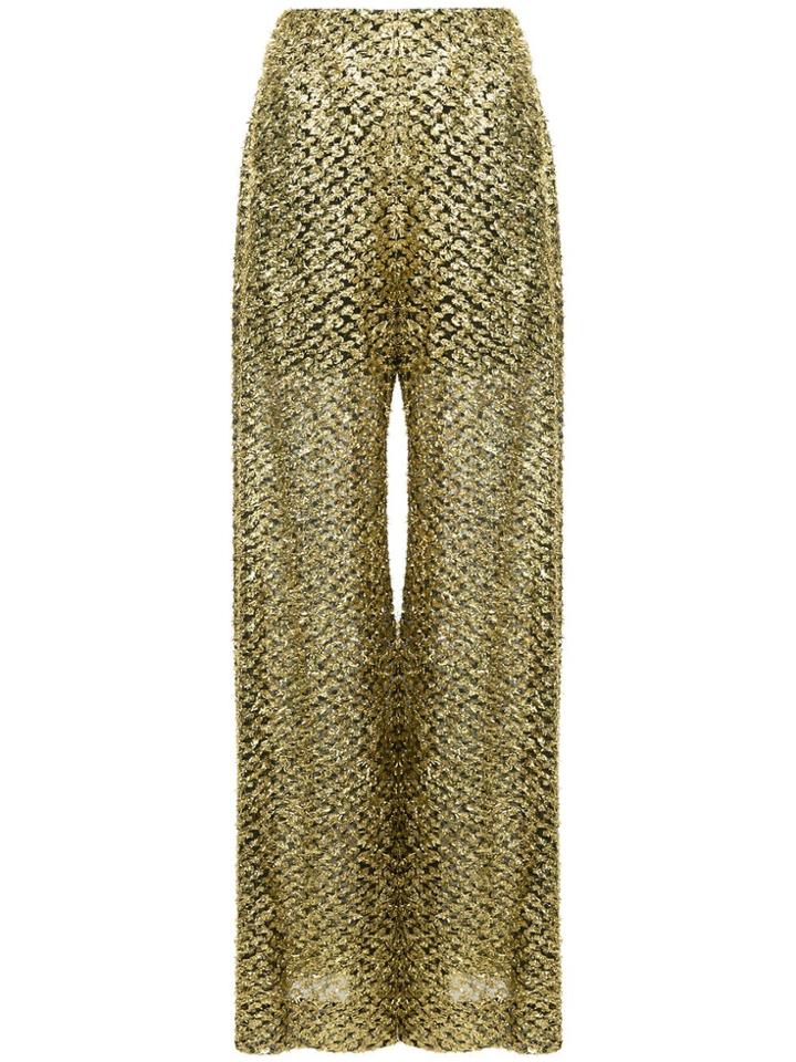 Roland Mouret Flared Trousers - Metallic