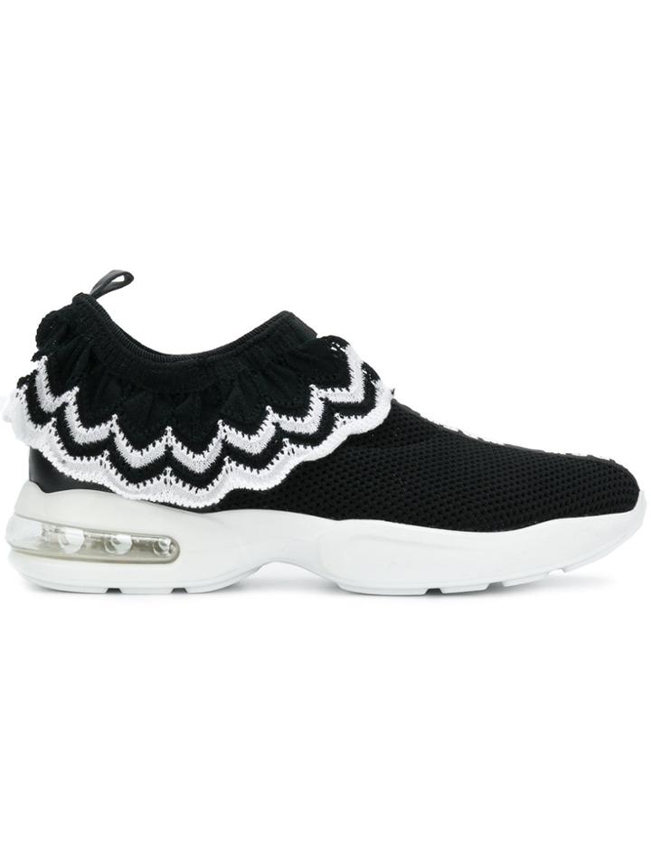 Msgm Mesh Design Slip-on Sneakers - Black