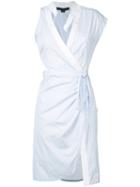 Alexander Wang Deconstructed Wrap Dress, Women's, Size: 0, Blue, Cotton