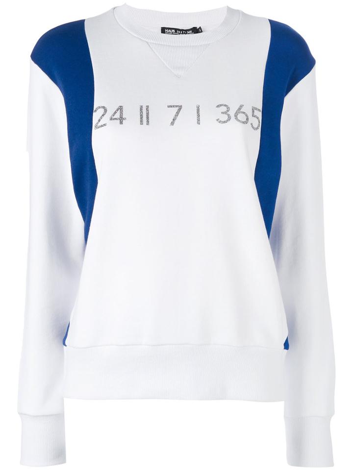 Haus By Ggdb - Numbers Print Sweatshirt - Women - Cotton - M, Women's, White, Cotton