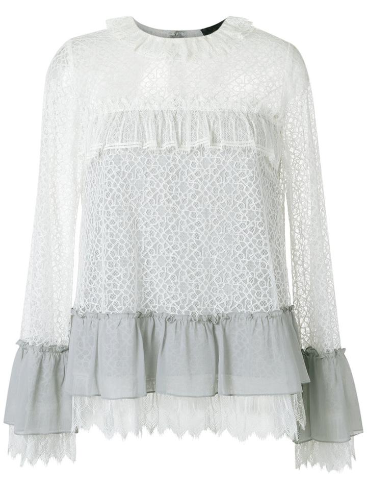 Talie Nk Lace Blouse, Women's, Size: 42, Grey, Polyester