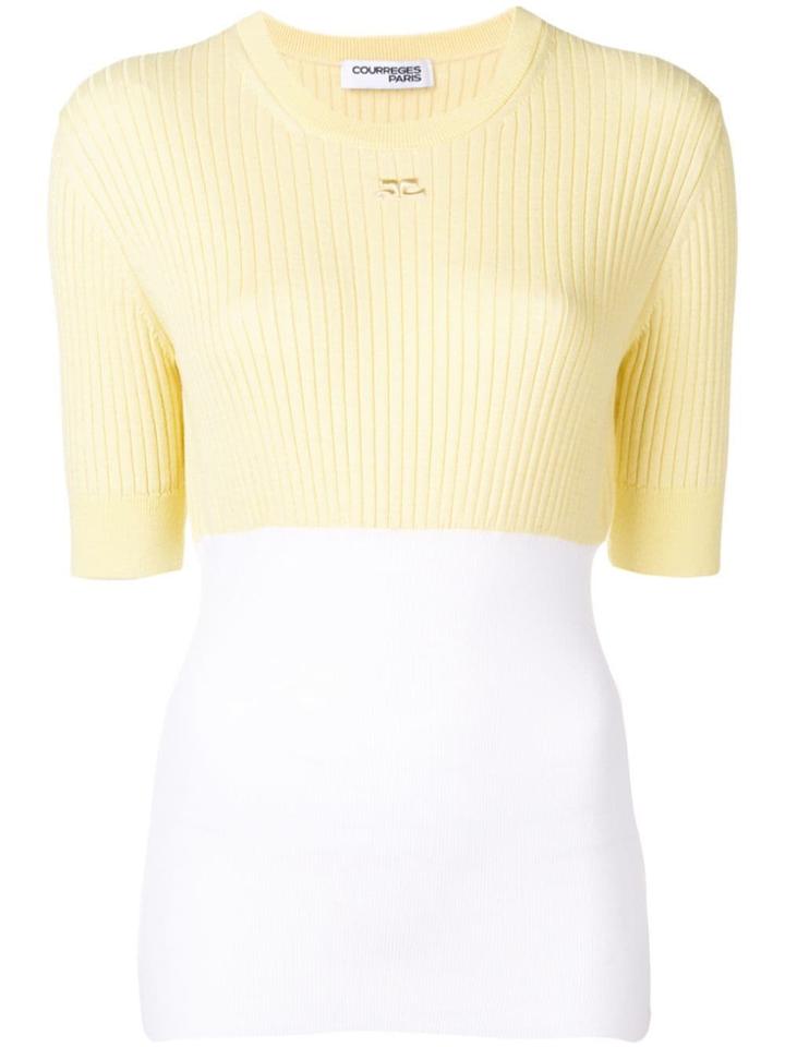 Courrèges Two-tone Knitted Top - Yellow