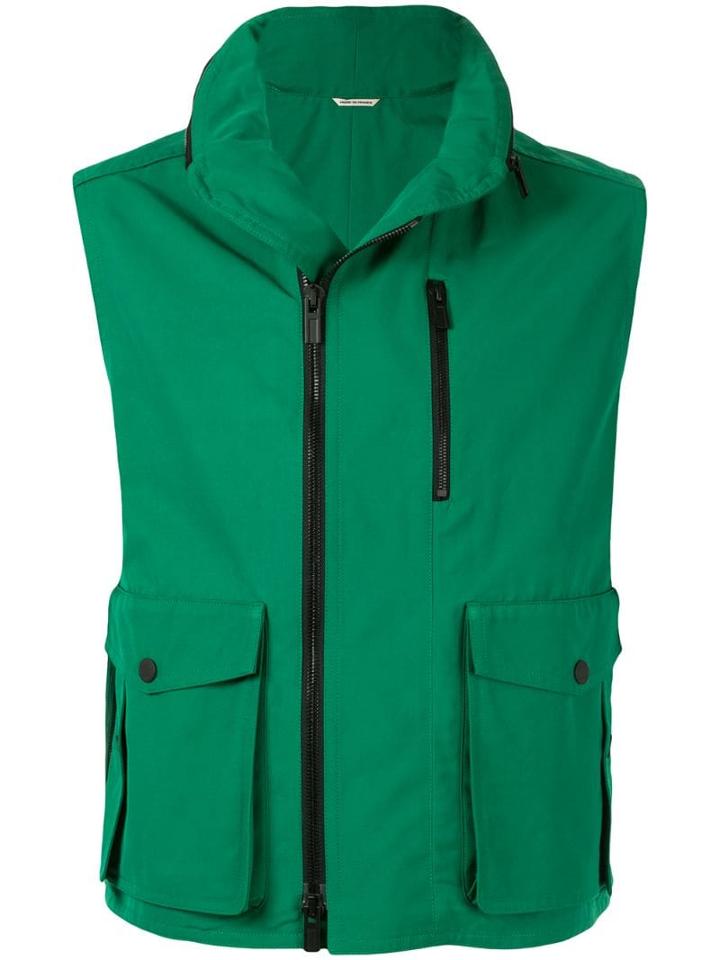 Hermès Pre-owned Concealed Hood Sleeveless Jacket - Green