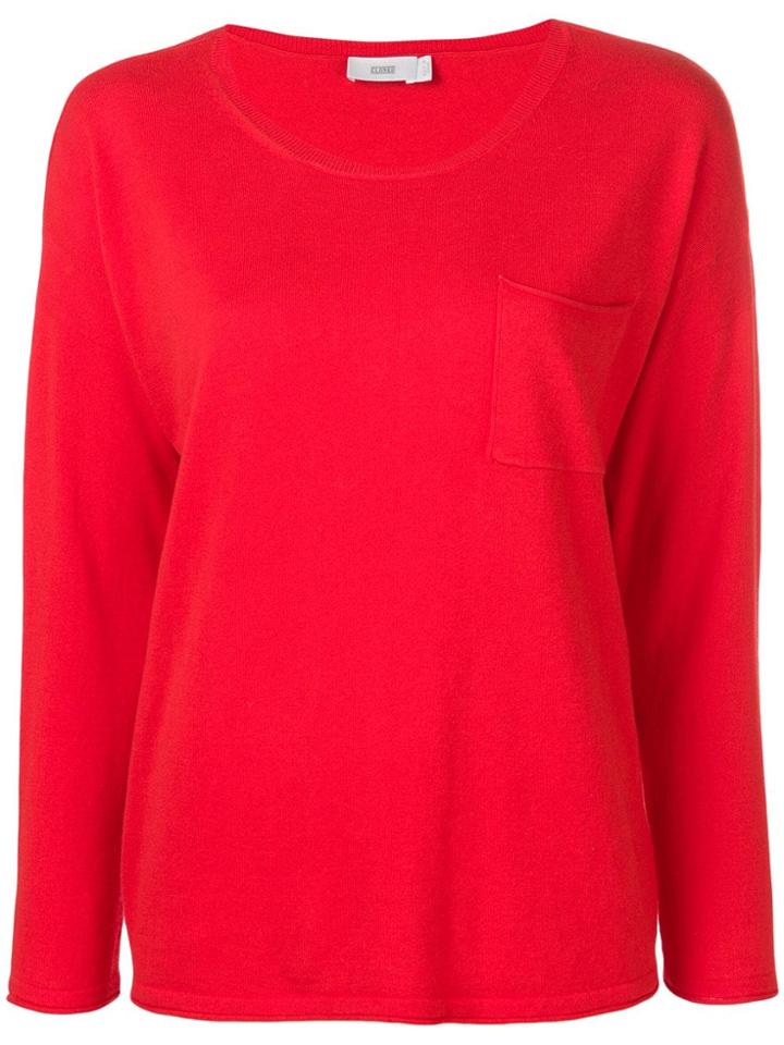 Closed Round Neck Jumper - Red