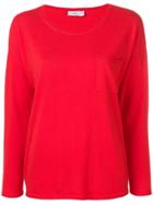 Closed Round Neck Jumper - Red