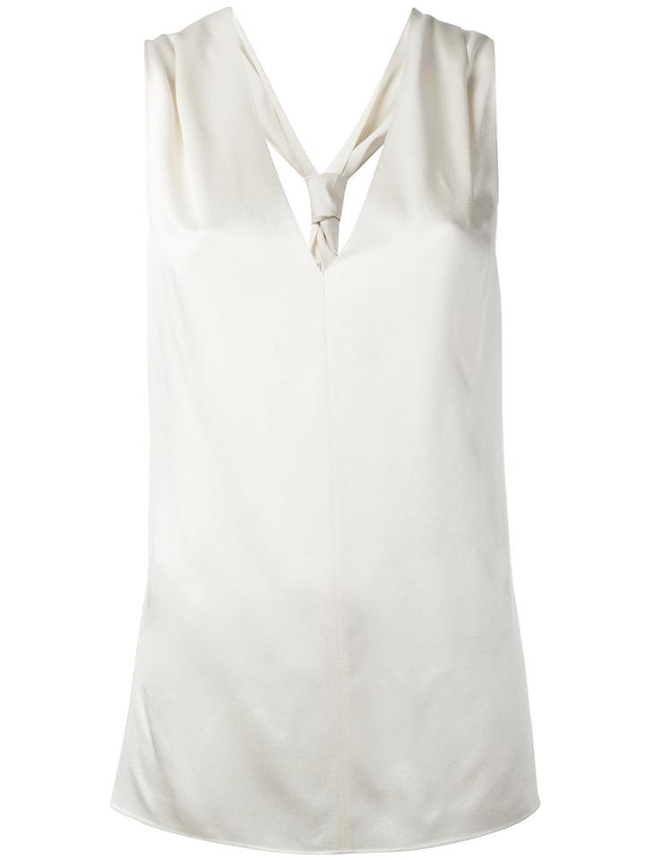 Lanvin - Racerback Sleeveless Blouse - Women - Acetate/viscose - 42, White, Acetate/viscose