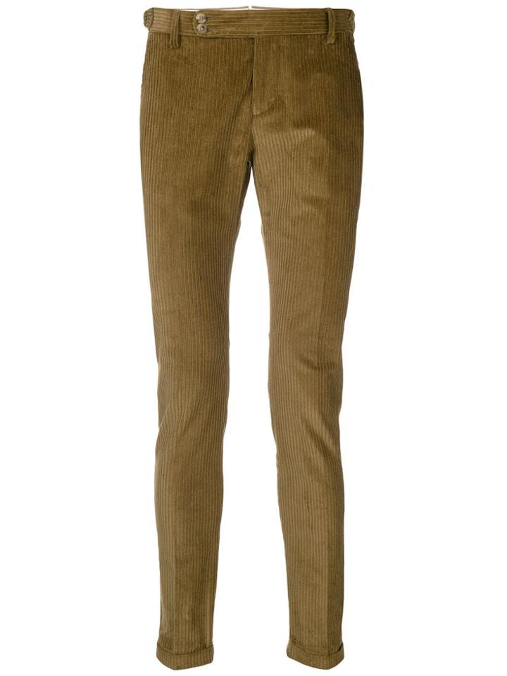 Entre Amis Slim Fit Corduroy Trousers - Brown