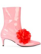 Leandra Medine Floral Embellished Boots - Pink