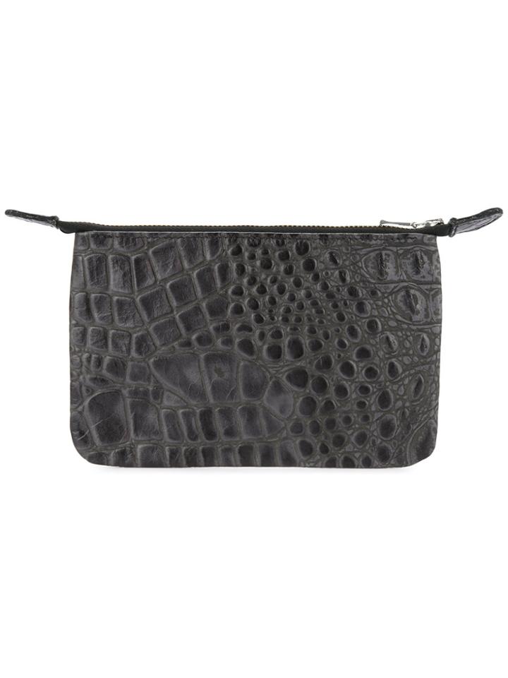 Zambesi Crocodile Effect Zipped Purse - Grey