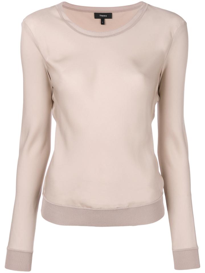 Theory Crew Neck Sweater - Pink & Purple