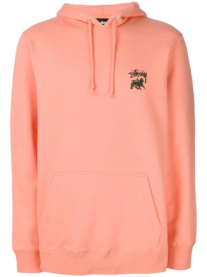 Stussy Logo Hooded Sweatshirt - Yellow & Orange