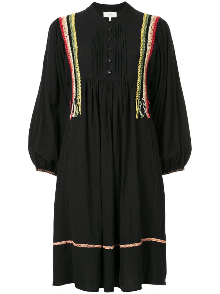 The Great Mandarin Collar Relaxed Fit Shirt Dress - Black