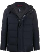 Fay Concealed Front Padded Jacket - Blue