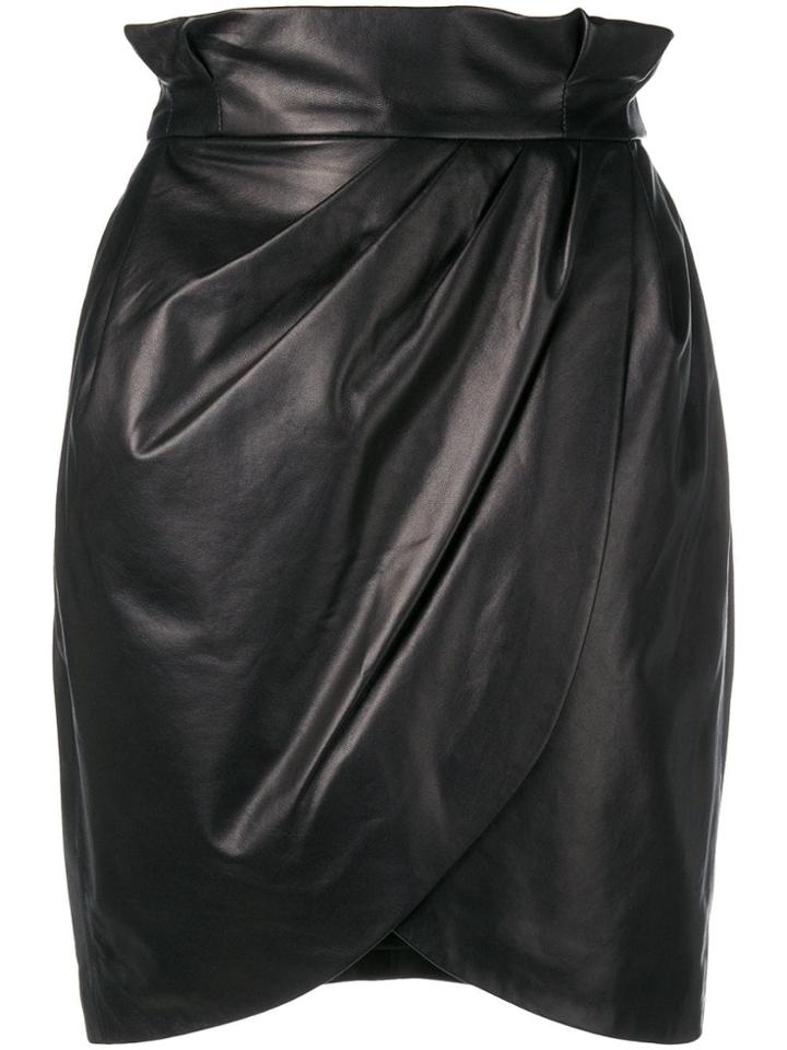 Versace Leather Mini Skirt - Black