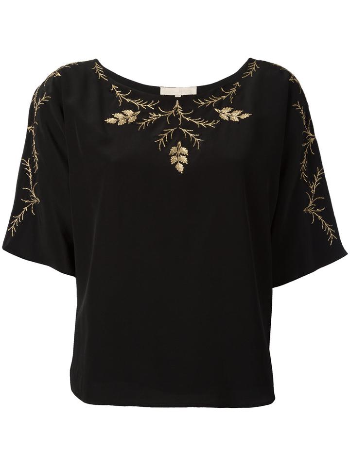 Vanessa Bruno - Embroidered Blouse - Women - Silk/polyester - 36, Women's, Black, Silk/polyester