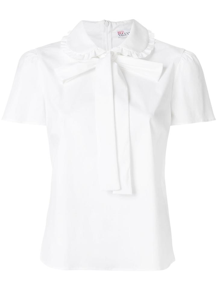 Red Valentino Short Sleeve Frill Edge Collar Blouse - White