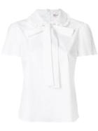 Red Valentino Short Sleeve Frill Edge Collar Blouse - White