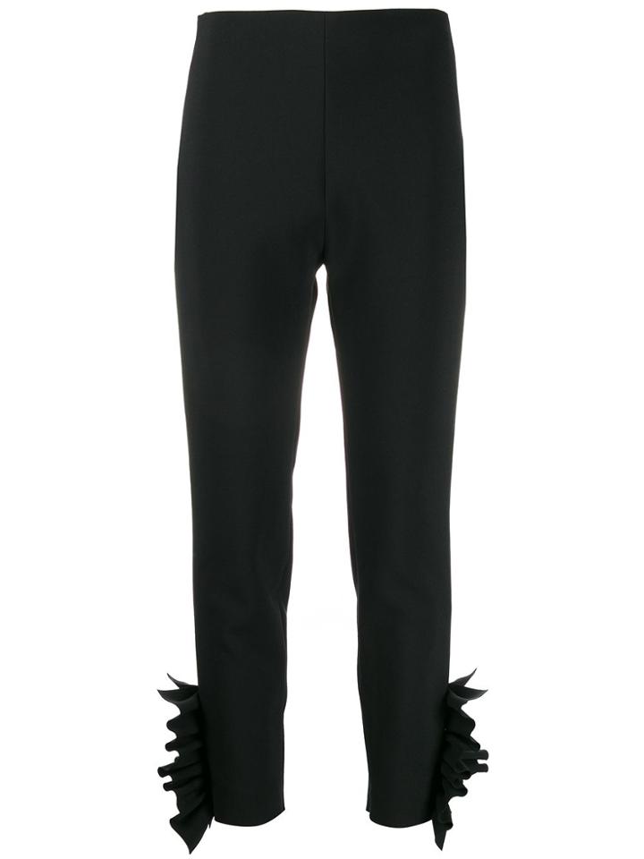 Carmen March Ruffled Detail Trousers - Black