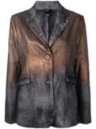 Avant Toi Metallic Sprayed Detail Blazer - Grey
