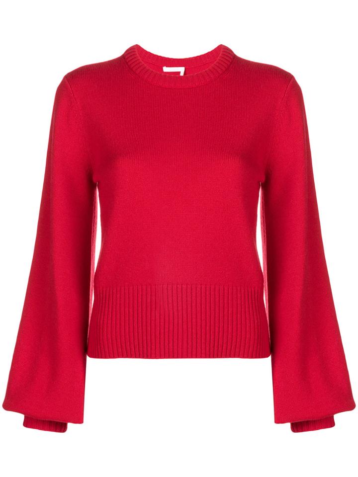 Chloé Puff-sleeve Sweater - Red