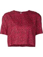 Piamita Blair Cropped Blouse, Women's, Size: M, Red, Silk