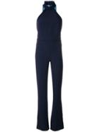 Galvan Rio Jumpsuit With Fringe Back - Blue